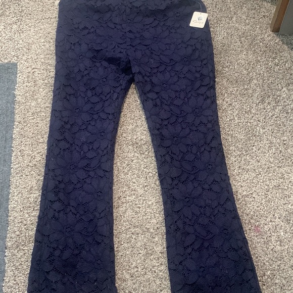 Free people navy lace pants size SP - Picture 3 of 10